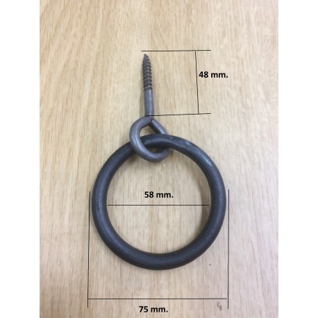 Anello per porta o mobilia diam. 75mm. ferro battuto a mano
