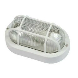 PLAFONIERA OVALE BIANCA CON GABBIA 3841