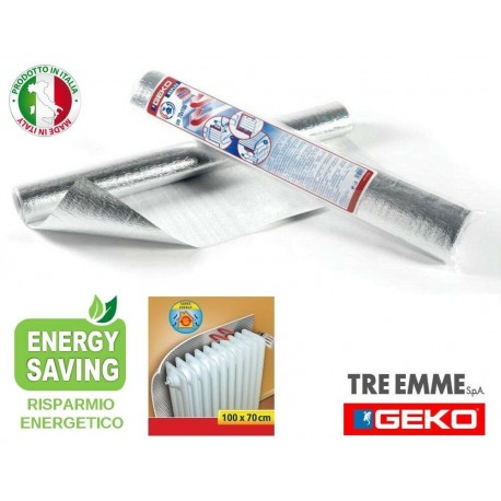 PANNELLO TERMO RIFLETTENTE ALLUMINIO PER CALORIFERO 100x70cm 4980100