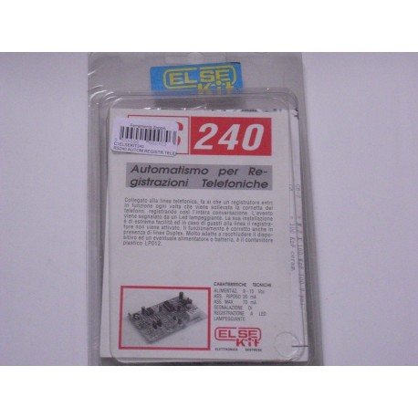 kit didattico elettronico AUTOMATISMO PER REGISTRAZ.TELEFONICHE Else Kit RS240