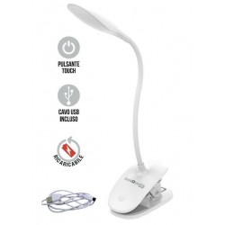 LAMPADA DA TAVOLO RICARICABILE CON CLIP CFG 6982262