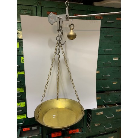 BILANCIA STADERA DA 15,8 IN FERRO PIATTO IN OTTONE PADELLA 3716036