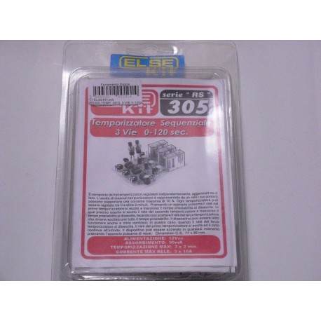 kit didattico elettronico TEMPORIZZ.SEQUENZ. 3VIE 0-120SEC. Else Kit RS305