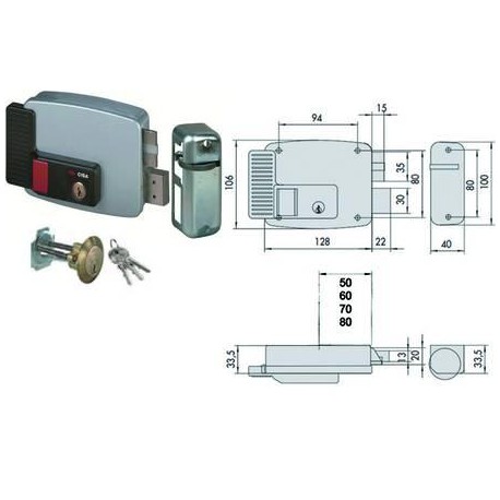 ELETTROSERRATURA CISA 11670 PER PORTE LEGNO CON PULSANTE INTERNO 2 MANDATE