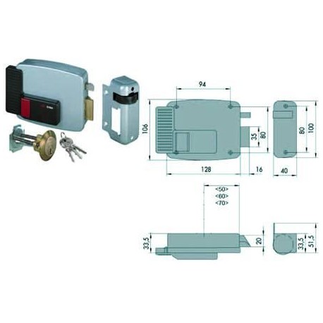 ELETTROSERRATURA CISA 11610 PER PORTE IN LEGNO CON PULSANTE INTERNO
