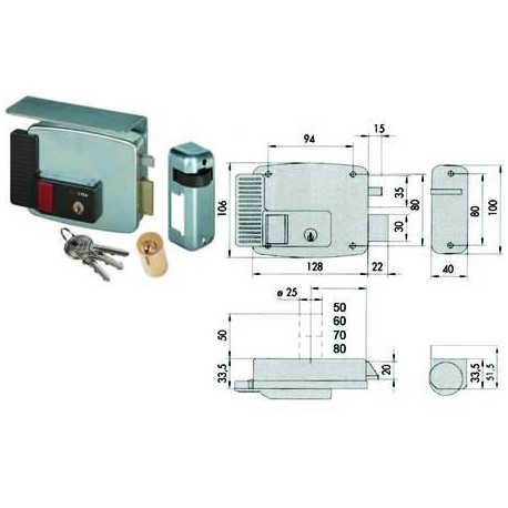 ELETTROSERRATURA CISA 11731 PER CANCELLI CON TETTO E PULSANTE INTERNO