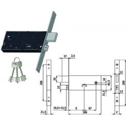 SERRATURA OMEC DA INFILARE PER FASCE DOPPIA MAPPA CAT. E SCR MM.82,5 H 5930 393980