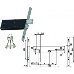 SERRATURA OMEC DA INFILARE PER FASCE DOPPIA MAPPA CAT. E SCR. MM.64 H 5940 393997