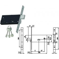 ELETTROSERRATURA OMEC INFIL. PER FASCE D/MAPPA CAT. E SCR. MM.82,5 H 5938 394048