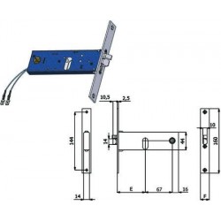 ELETTROSERRATURA OMEC INFILARE PER FASCE CATENACCIO E SCROCCO MM.44 H 899 394673