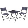 SET GIARDINO "FOLD BLACK" IN RATTAN SINTETICO PP TRE PEZZI 378185