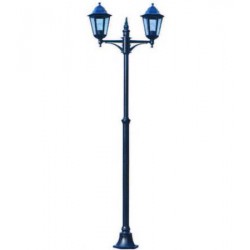LAMPIONE 2 LUCI SU PALO  2X100w IP44 cm.72x230h. MODELLO BERLINO 102889