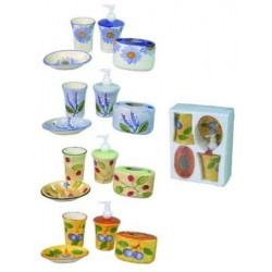 SET BAGNO IN CERAMICA DECORATA COLORATA 59176