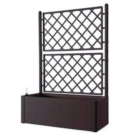 FIORIERA NATURAL DELUXE MOKA RETTANGOLARE CON SPALLIERA 383172