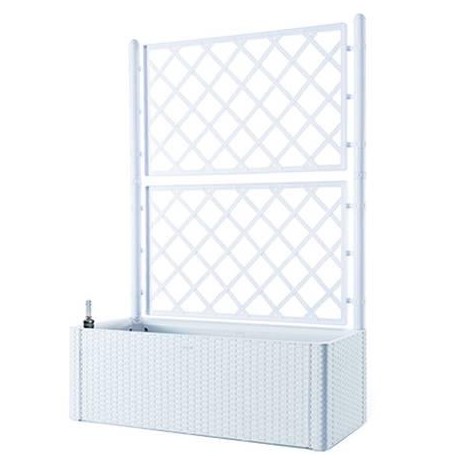 FIORIERA NATURAL DELUXE BIANCA RETTANGOLARE CON SPALLIERA 383165