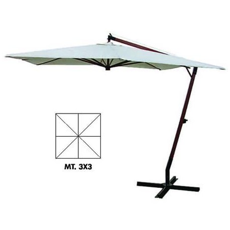 OMBRELLONE QUADRO DECENTRATO IN LEGNO CON MANOVELLA 115285