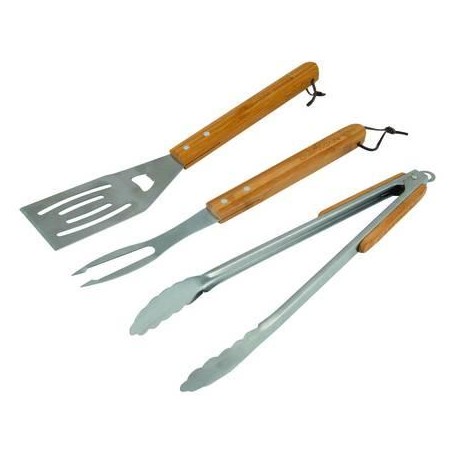SET UTENSILI PER BARBECUE PZ.3 CON MANICI IN LEGNO CAMPINGAZ 396165