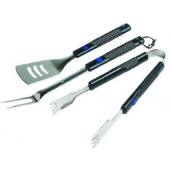 SET UTENSILI PER BARBECUE PZ.3 CON MANICI ALLUNGABILI IN BACHELITE CAMPINGAZ 396172