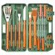 ATTREZZI ACCIAIO INOX PER GRILL IN SET 18 PEZZI 60219