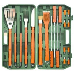 ATTREZZI ACCIAIO INOX PER GRILL IN SET 18 PEZZI 60219