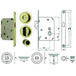 KIT SERRATURA PER PORTE SCORREVOLI B. TONDO ORO LUCIDO 399722