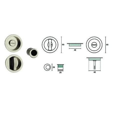 KIT SERRATURA PER PORTE SCORREVOLI B.TONDO CR.SATINATO 399791