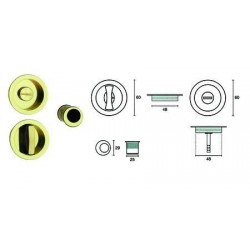 KIT SERRATURA PER PORTE SCORREVOLI B.TONDO CR. SATINATO 399807