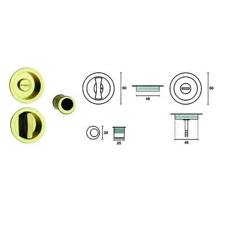 KIT SERRATURA PER PORTE SCORREVOLI B.TONDO CR. SATINATO 399807