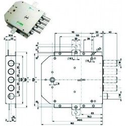 SERRATURA TRIPLICE APPLICARE CON SCROCCO DOPPIA MAPPA BLINDATE 50555