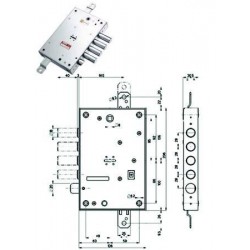 SERRATURA MOTTURA TRIPLICE APPLICARE CON SCROCCO DOPPIA MAPPA BLINDATE 52571