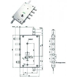 SERRATURA MOTTURA TRIPLICE APPLICARE SERRABLINDA CON SCROCCO CIL.EUROPEO 85461