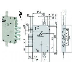 ELETTROSERRATURA CISA TRIPLICE APPLIC. DOPPIA MAPPA PORTE BLINDATE 17515