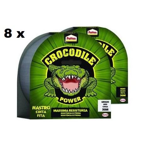 PATTEX CROCODILE NASTRO ADESIVO MT.30 8 pezzi NERO O GRIGIO