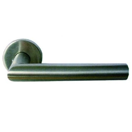 MANIGLIA TUBOLARE DRITTA CON ROSETTA IN ACCIAIO INOX SATINATO 151467