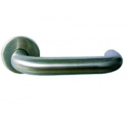 MANIGLIA TUBOLARE AD "U" CON ROSETTA IN ACCIAIO INOX SATINATO 151474