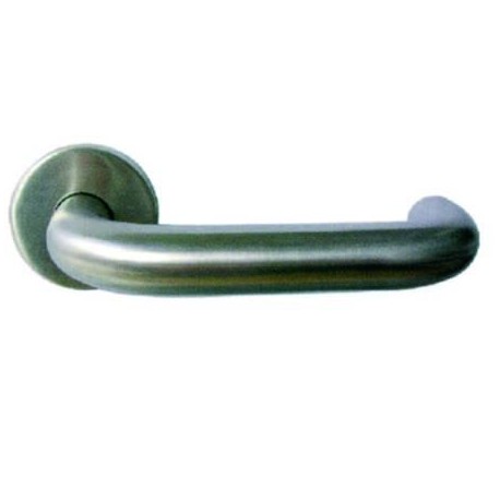 MANIGLIA TUBOLARE AD "U" CON ROSETTA IN ACCIAIO INOX SATINATO 151474