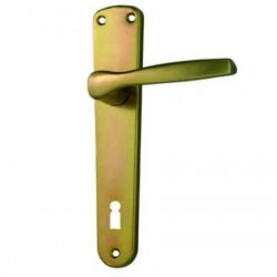 MANIGLIA "ALU" CON PLACCA IN ALLUMINIO BRONZATO 148139