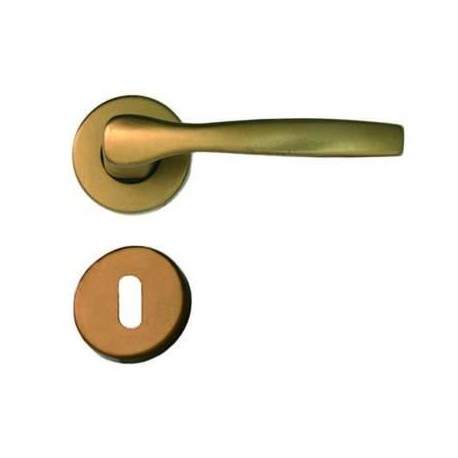 MANIGLIA "ALU" CON ROSETTA IN ALLUMINIO BRONZATO 148153