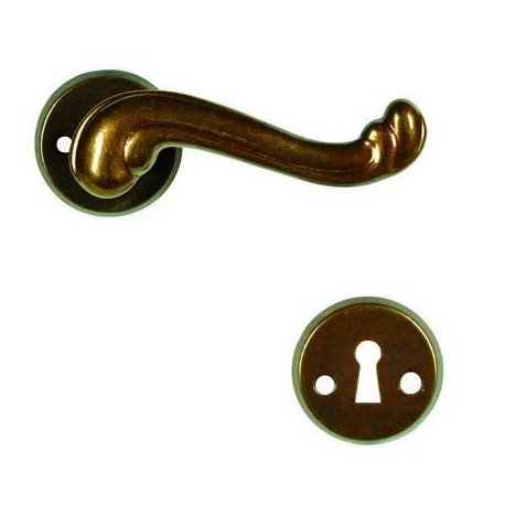 MANIGLIA BAROCCO CON ROSETTA IN OTTONE 10337