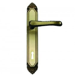 MANIGLIA LAVINIA CON PLACCA IN OTTONE 10467