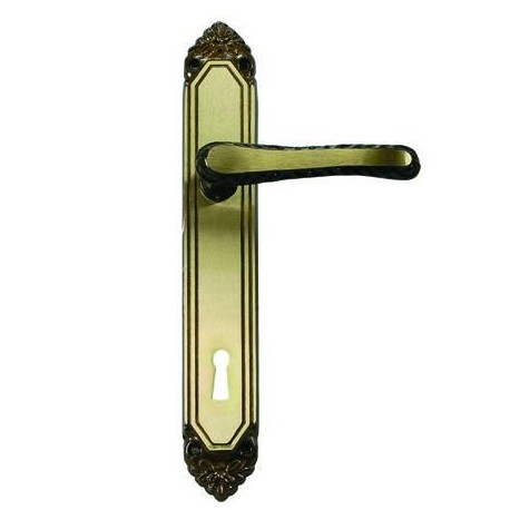 MANIGLIA LAVINIA CON PLACCA IN OTTONE 10467