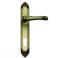 MANIGLIA LAVINIA CON PLACCA IN OTTONE FORO YALE 10474