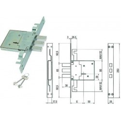 SERRATURA SAB TRIPLICE DA INFILARE D. MAPPA CATENACCIO ANTISTRAPPO 460/3S 404167