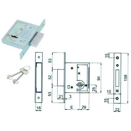 SERRATURA SAB DA INFILARE DOPPIA MAPPA 4000