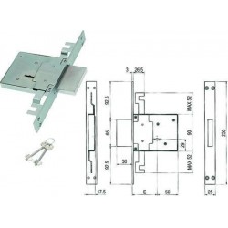 SERRATURA SAB TRIPLICE DA INFILARE DOPPIA MAPPA 450/3S