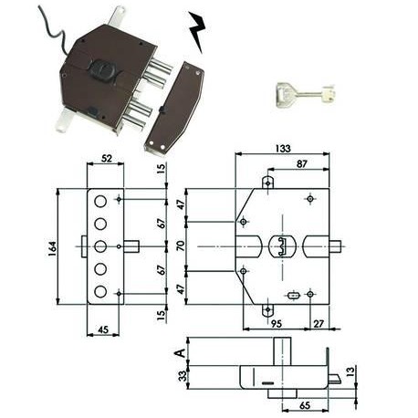 ELETTROSERRATURA YALE TRIPLICE APPLICARE A POMPA SEGRETA Y6823