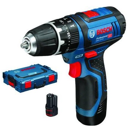 TRAPANO AVVITATORE BOSCH PERCUSS. 2 BATT. LITIO 12V MAND. MM.10 (GSB 12V-15) 312295