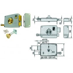 SERRATURA VIRO DA PORTONCINO CON POMOLO INTERNO CATENACCIO E SCROCCO