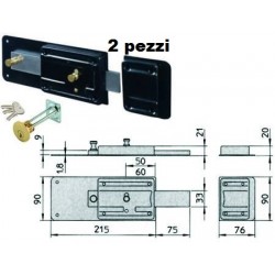FERROGLIETTO 2PEZZI VIRO APPLICARE CON CATENACCIO 6 MANDATE CILINDRO STACCATO