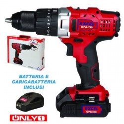 TRAPANO EXCEL  A BATTERIA LITIO 18V 2AH CON PERCUSSIONE 343664